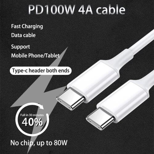 100W USB C to USB Type C Cable PD 5A Fast Charging USB-C Cord Type-C Charger For Huawei Xiaomi Samsung S20 Macbook iPad Pro