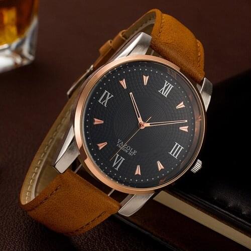 2019 YAZOLE Mens Watch Top Brand Luxury erkek kol saat Watch Men Watch Waterproof Leather Roman Mens Watch Male Clock relojes