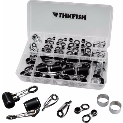 48Pcs/box 3mm-14.5mm Foldable Surf Casting Fishing Rod Guides Tip Tops Repair Kit Ceramics Ring Telescopic Rod Guides