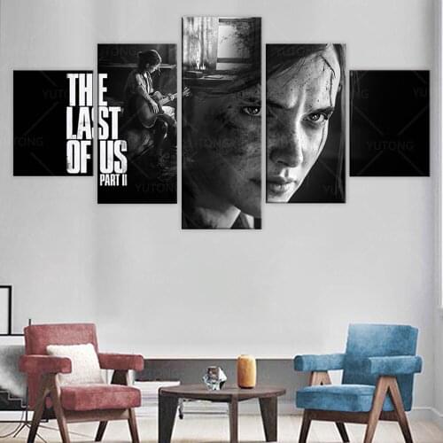 Canvas Printed 5 Piece Modular Picture The Last of Us Part 2 Game Poster Home Decorative Paintings For Living Room Home Decor