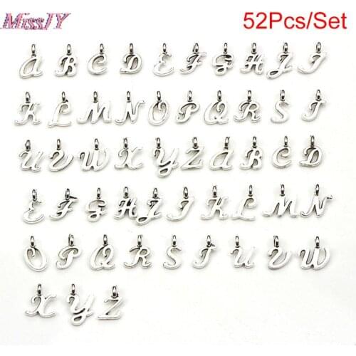 52pcs Making A-Z Initial Charms 26 English Alphabet Letter DIY Necklace Bracelet Jewelry Charm Pendants For Women Man