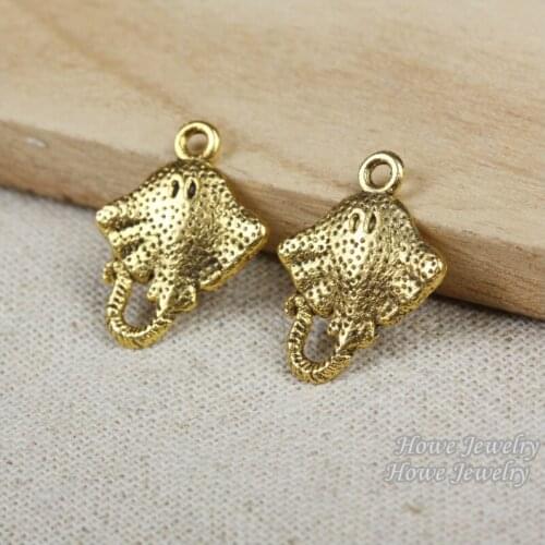 60pcs Vintage Charms Elephant Pendant Antique Gold-color Fit Bracelets Necklace DIY Metal Jewelry Making R010