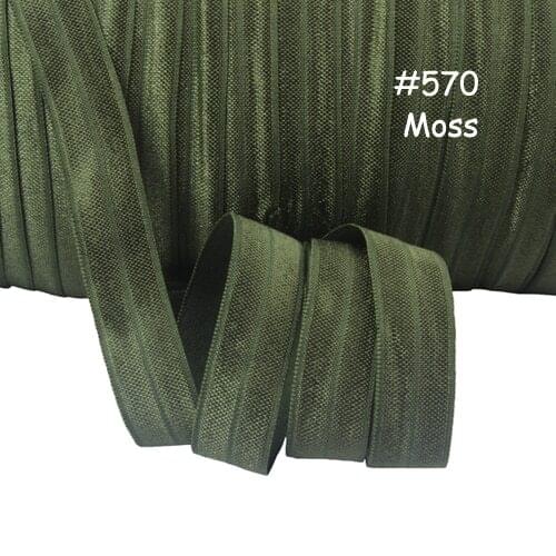 Free shipping new color moss solid fold over elastic