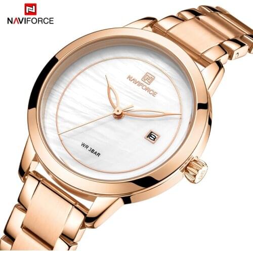 2021NAVIFORCE New Women Watch Top Brand Luxury Rose Gold Color Ladies Wristwatch Water Ressistance Classic Fashion Female Clock