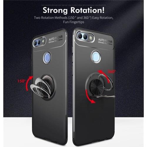 Huawei Y9 2018 Case FLA LX1 LX2 LX3 Car Holder Stand Magnetic Bracket Finger Ring TPU Case For Huawei Y9 2018 FLA-LX1 Coque Capa