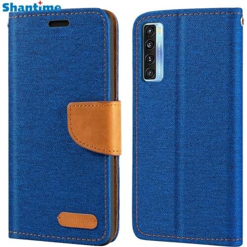 Oxford Leather Wallet Case For TCL 20L+ T775H With TPU Soft Back Cover Magnet Flip Case For TCL 20 Lite Plus
