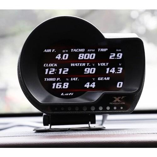 LUFI XF OBD2 digital turbo boost oil pressure water temperature gauge for car RPM Air fuel ratio Fuel level Speed EXT Oil Meter