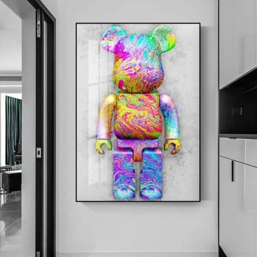 Sesame Street Doll Porch Decoration Painting Simple Cartoon Wall Painting Huge Violent Bear Tide Brand Living Room Wall Painting