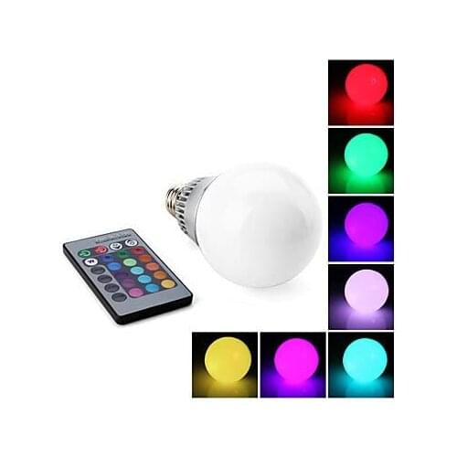 E27 10W RGB Light Remote Controlled LED Ball Bulb (85-265V