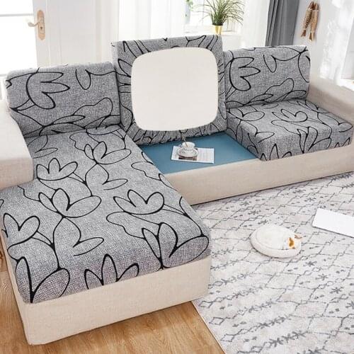 Stretch Sofa Seat Cushion Cover for Living Room, Covers for Chaise Longue, Waist Cushion Cover, 15 Colors 10 Sizes