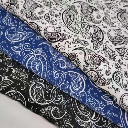 Paisley Print Stretchy Chiffon Plain Smoothy Shirt Dress Cosplay Fabric