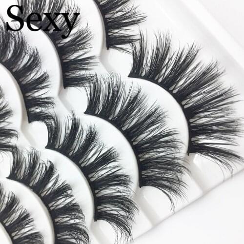 LTWEGO new 5 pairs faux 3d mink lashes fluffy wispy false eyelashes natural long eyelash extension makeup handmade fake lashes