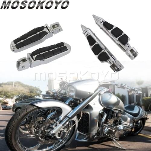 Tombstone Style Motorcycle Foot Pegs Rest Pedal for Honda GL1800 Suzuki Boulevard M109R M50 M80 Custom Billet Aluminum Footpeg