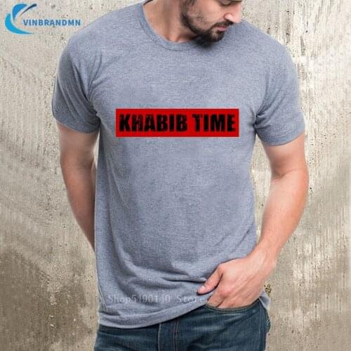 Letter Printed Khabib Time The Eagle T shirt Men MMA Russian Fighter Tshirt 100% Cotton Tee Fighter Khabib Nurmagomedov T-Shirts