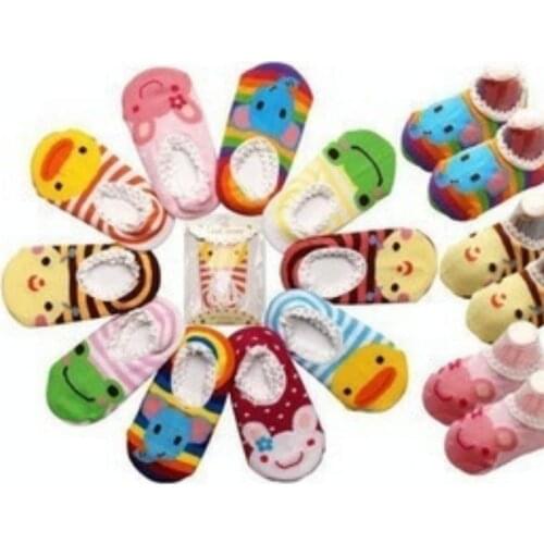 Random 1 Pair New Cotton Non-slip Bottom Childrens Boat Socks
