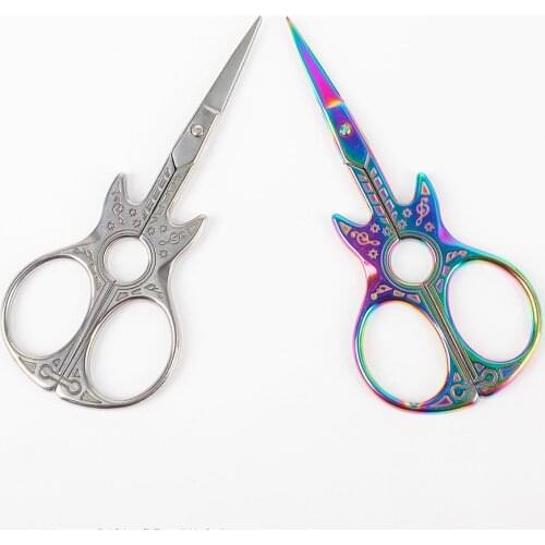 Guitar Shape Tailors Scissors Stainless Steel Sewing Scissors Embroidery For Needlework Fabric Cutter Craft Household Tools