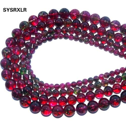 Wholesale Natural Stone Crystal Red Loose Round Beads For Jewelry Making Fit Charm Diy Bracelet Necklace Material 6 8 10 MM