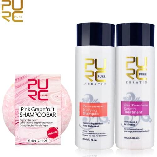 Organic Pink Grapefruit Soap Bar 5% Keratin Straightener Cleaning to Natural Healthy Hair Hair Repair Treatment