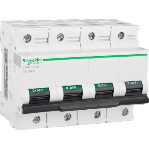 Original export C120H small circuit breaker power distribution protection 4P D curve 125A 400 V AC 50 / 60Hz A9N19831