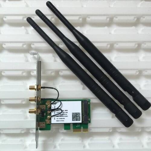 450Mbps Desktop PC PCIe Adapter for Intel 5300 Card + 3pcs 2dBi Antenna Dual Band WiFi Wireless PCI-e Pci express