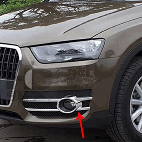 ABS Chrome Front Fog Light Lamp Hoods Cover Bezel Fit For Audi Q3 2012 2013 2014