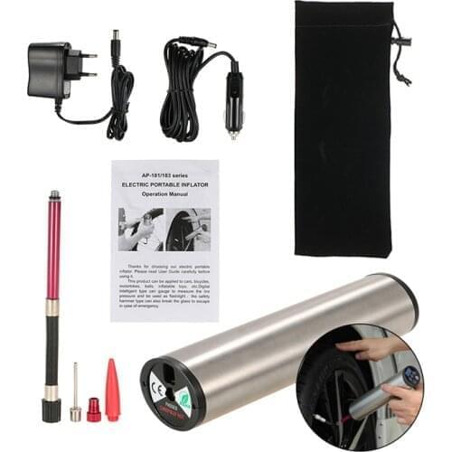 Portable Electric Car Bicycle Bike Inflatable Pump with LCD Display 150PSI 12V Rechargeable Air Compressor Tire Inflator Pump