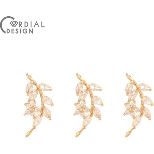 Cordial Design 50Pcs 9*19MM CZ Charms/Earrings Findings & Components/Connectors/Jewelry Accessories/Pendant/Hand Made/DIY Making