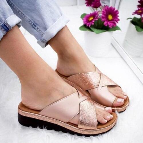 2021 Women Flat Slippers Bottom Toe Chaussures Femme Wedge Flip Flops Sandals Women Sandals Outdoor Summer Slippers Women Shoes