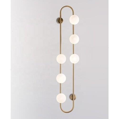 Nordic postmodern design sconces light Simple strip glass modern wall lamp Ins wind blue white gray glass wall lights for home