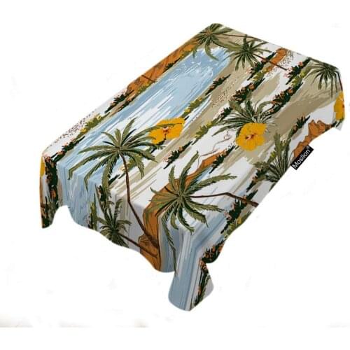 Palm Trees Tablecloth Hawaii Tropical Trees Floral Beach Ocean Summer Vocation Paradise Rectangle Tablecloth