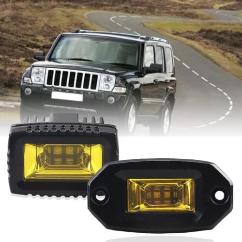 Led Pod Bulb Flood Light Bar Flush Mount Auto Led Fog Worklight Running Auxiliary Lights 3000K 12V 24V for Off road 4WD 4x4 Car
