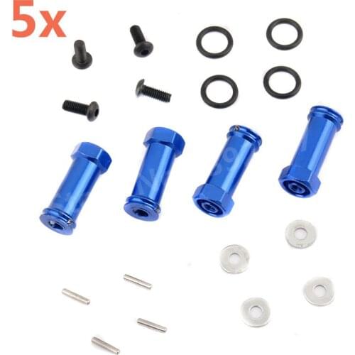 5 sets RC Car 1/10 Scale Upgrade Parts Aluminum Alloy 12mm Wheel Hex Hub Extension Adapter 30mm Hex Drive For Traxxas Slash 4x4