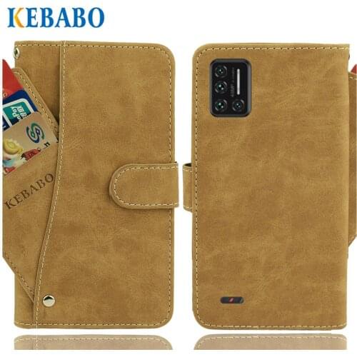 Vintage Leather Wallet UMIDIGI Bison Case 6.3" Flip Luxury Card Slots Cover Magnet Phone Protective Cases Bags