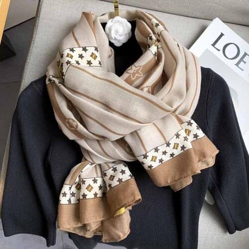 2021 Women Star Pattern Printed Pattern Cotton Voile Scarf 2Colors 10pcs/lot