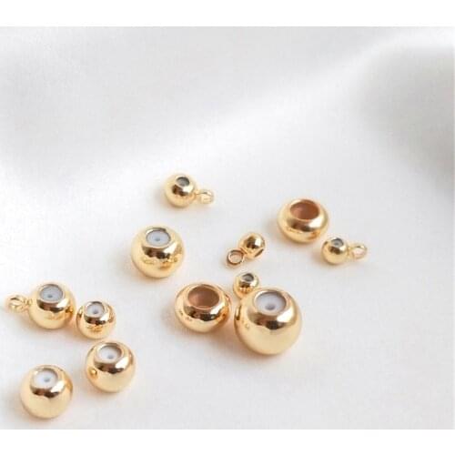 1pcs 14K Gold Filled ribbon hanging silica gel plug adjusting bead chain positioning bead bracelet abacus bead diy accessories