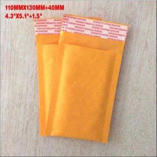 100pcs 2015 NEW Wholesale Bubble Envelope Kraft Bubble Film Bags Yellow Bubble Envelope Bag 110X130mm