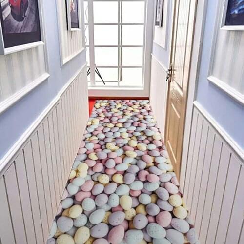 2021 new digital printing, classical type, blue flowers flowers, prevent slippery corridor carpet, strip carpet, carpet