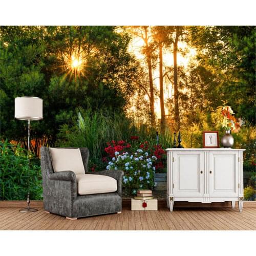 Papel de parede Gardens Rays of light Trees 3d photo wallpaper murals,living room TV sofa wall bedroom wall papers home decor