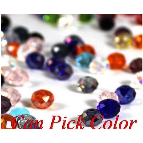 6mm 500pcs/lot loose strand Mixed white Faceted Rondelle Glass Crystal Beads spacer Bracelet jewelry DIY curtains df34 crystal