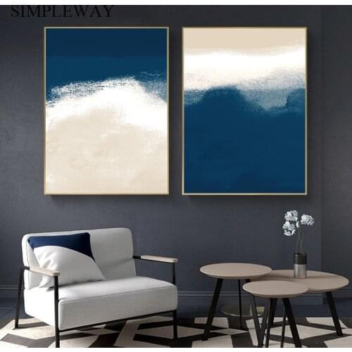 Abstract Coastal Beach Landscape Poster Ocean Sea Simplicity Canvas Print Wall Art Pictures Canvas Painting Nordic Decoration