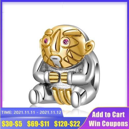 AGATA New Charms 925 Sterling Silver Figurines At Sanxingdui Site CZ Gold-plated Beads Fit Original Pandora Bracelet Bangles