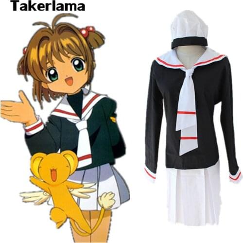 Takerlama Anime Card Captor Sakura Girl Sailor Suit School Uniform Cosplay Costume Student Uniform Outfits Halloween Costumes