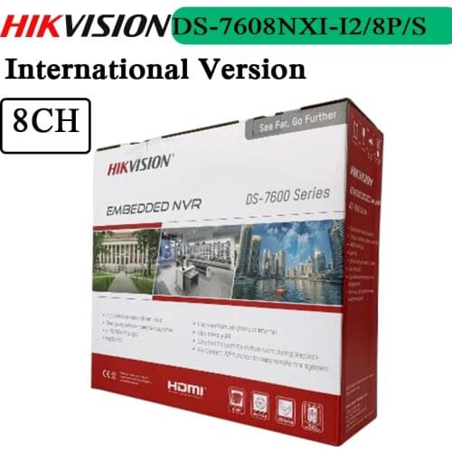 Free shipping 8ch 1U 8 POE AcuSense 4K NVR DS-7608NXI-I2/8P/S Facial Recognition POS Intelligent Analytics H.265