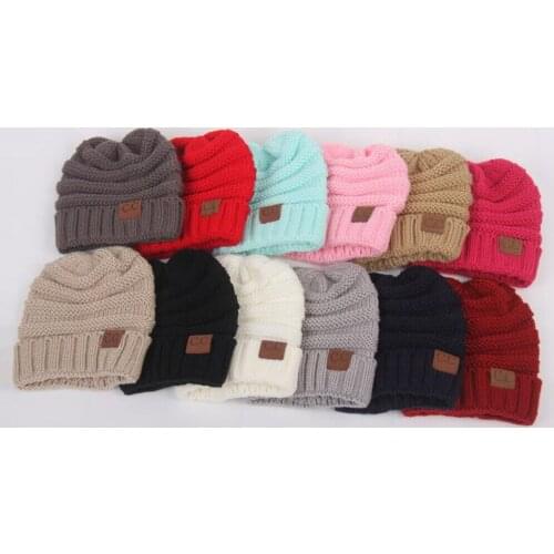 Dome keeps warm Cute Infant Baby hat Childrens Wool Hat Twist Wool Ball Baby Knitted winter cap Elasticity Cap 2 to 8 years old