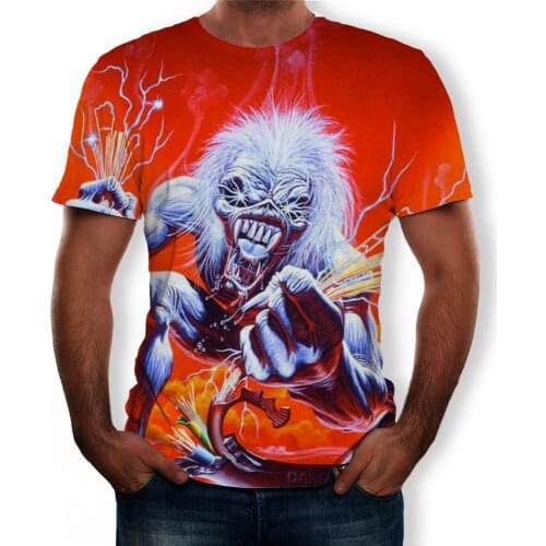 Skull 3D print t-shirts Fashion t shirt men/women heavy metal grim Reaper Short sleeve Harajuku style t shirt streetwear tops