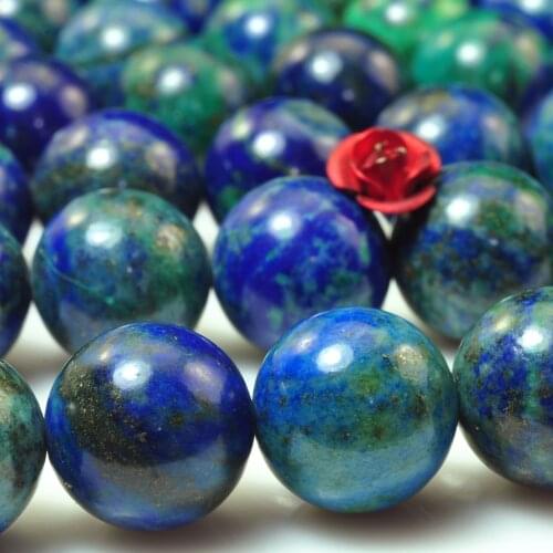 ICNWAY Gemstone Making Jewelry 6-12mm Lapis Lazuli Chrysocolla Round Natural Loose Beads DIY Bracelet Necklace Earring 15inch