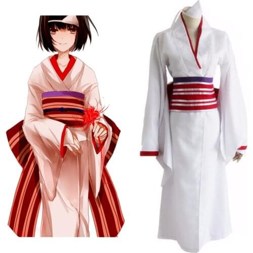 Anime Noragami Cosplay Costumes Nora Kimono Full Set ( Clothes + Bowknot + Belt + Headwear + Gloves ) Halloween Costume