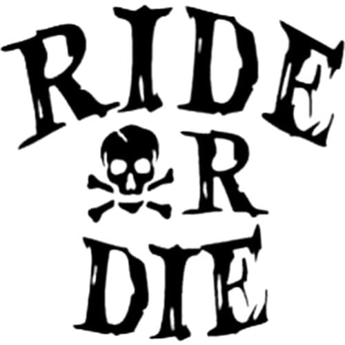 Hot Reflective Ride or Die Car Stickers and Decals Car Window Decorative for Rear Window Trunk KK15*15cm