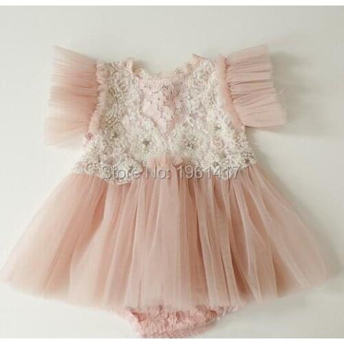 Fashion Baby Girls Infant Newborn Lace Bodysuit Summer Clothes 0-12M Baby Clothing Bodysuit Dress