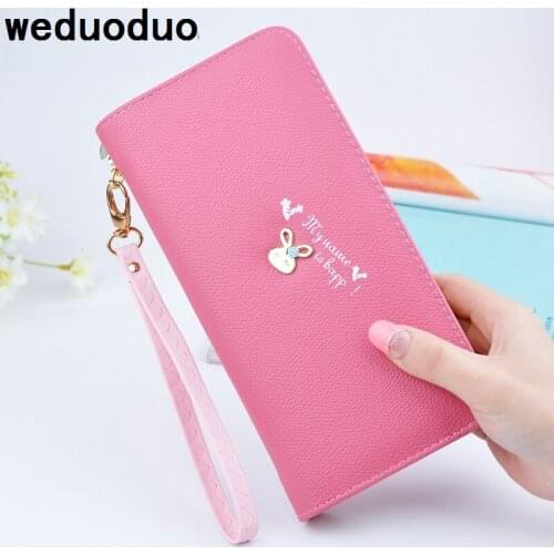 Weduoduo Fashion High Quality Women Wallet Large Capacity Clutch Purse Long Pattern Design PU Leather Zipper Phone Card Holder